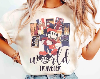 Disney Epcot Center Mickey Mouse Traveler-shirt, Travel Around The World Tee, World Showcase, WDW Disneyland Family, Girl Trip Tee