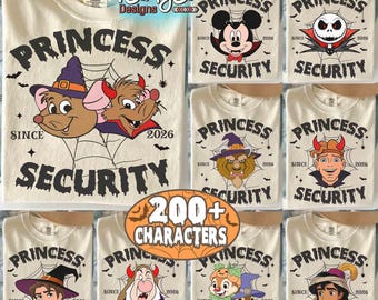 Customize Mickey Olaf Mushu Disney Princess Security Halloween Shirt, WDW Disneyland Halloween Outfits, Dad Boyfriend Gifts, Daddy Daughter