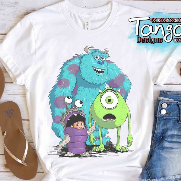 Disney Pixar Retro 90s Monsters University Mike Sulley Boo Shirt, WDW Magic Kingdom Disneyland Family Vacation Holiday Gift