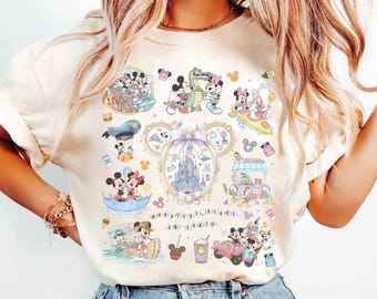 Mickey & Friends Der glücklichste Ort der Welt T-Shirt, Disney Fantasyland Fahrten passendes T-Shirt, Mädchenreise, BTW Disneyland Familienurlaub 2026