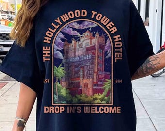 Camiseta vintage de The Hollywood Tower Hotel Disney Hollywood Studios, Vacaciones familiares en Disneyland WDW 2026, Camiseta de la Torre del Terror de The Twilight Zone