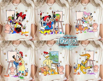 Cute Mickey And Friends Artist T-shirt, Disney Epcot International Festival of the Arts 2026 Matching Tee, WDW Resort Family Holiday Gifts