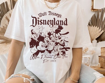 Disney Mickey And Friends Where Dream Come True 1955 Shirt, Goofy Minnie Donald Tee, Magic Kingdom Disneyland Family Vacation Holiday Gift