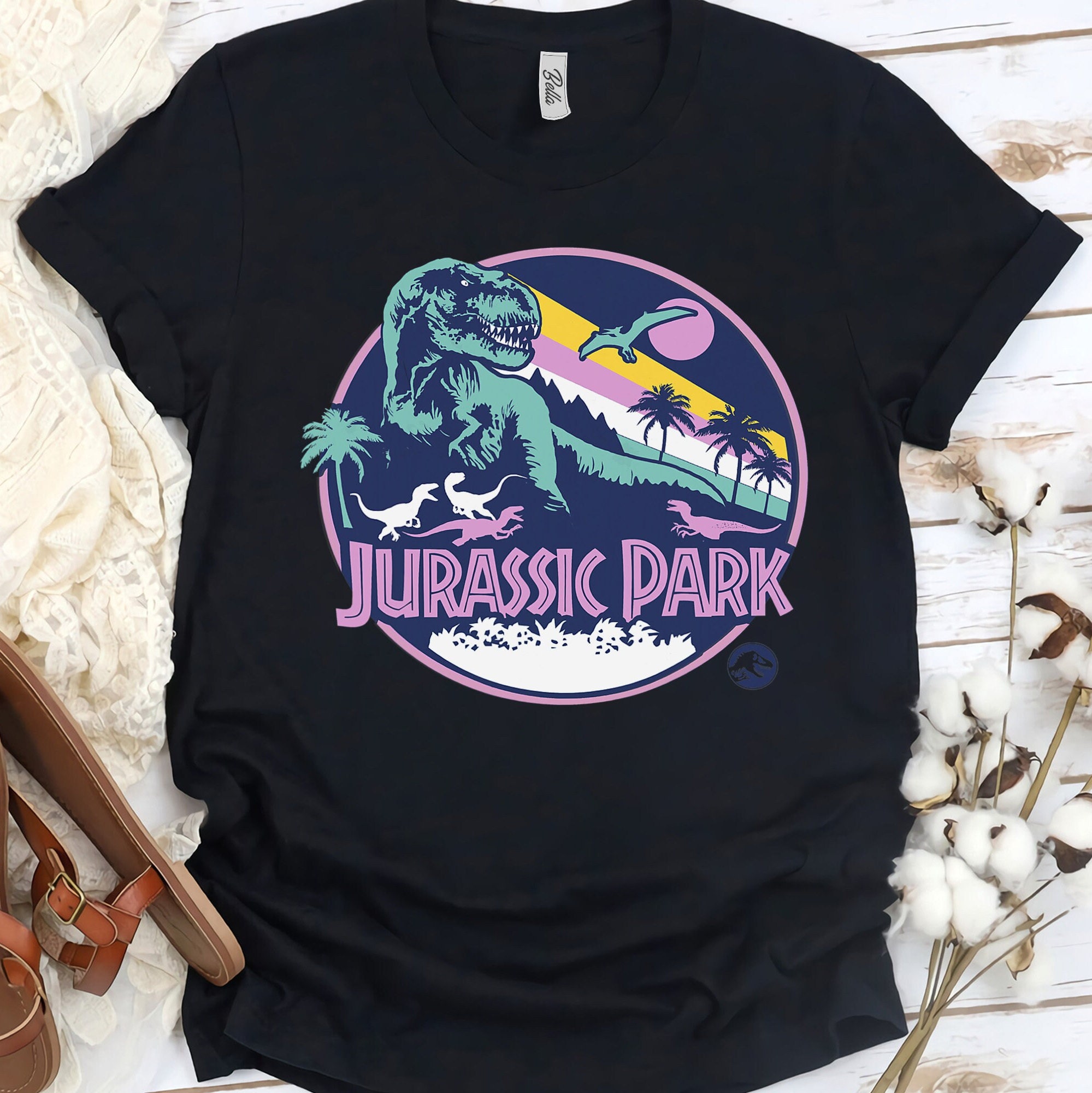 Discover Jurassic Park Purple Retro Dinosaur Graphic Logo Shirt, Universal Orlando Holiday Trip T-shirt