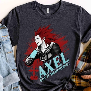 Disney Kingdom Hearts Axel Got It Memorized T-shirt, Sora Riku Kairi Kanji Tee, Magic Kingdom Disneyland Family Holiday Vacation Trip