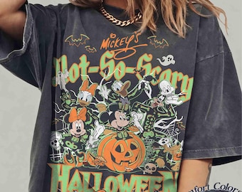 Comfort Colors Mickey’s Not So Scary Halloween Party Shirt, Disney Mickey And Friends Skeleton Halloween Tee, WDW Famiy Trip Matching Shirt