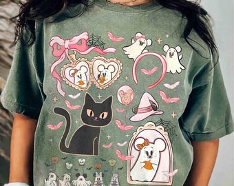 Comfort Colors® Mickey & Friends Ghost Vintage Disney Spooky Vibes, Boo To You Tee, Girly Disney Halloween, WDW Family Spooky Season Gift
