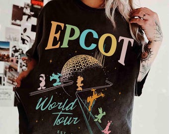 Camiseta retrô confortável da turnê mundial do Epcot, camiseta da Disney Drink Around the World, camiseta da Disney Epcot 1982, viagem combinando com a Disneyworld Disneyland