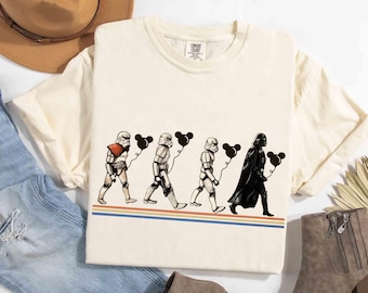 Star Wars Darth Vader Stormtrooper With Mickey Balloon Retro Shirt, Galaxy&#39;s Edge Hollywood Studios Disneyland Family Holiday Gift