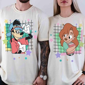 Retro 90s A Goofy Movie His Roxanne And Her Max Goofy T-shirt, Disney Couples Valentine&#39;s Day Matching Tee Disneyland Vacation WDW Trip Gift