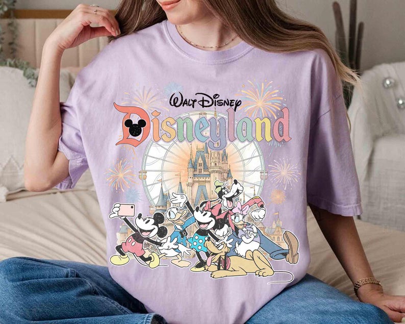Vintage Disneyland Comfort Colors-skjorta, Disneyland Resort, Retro Vintage Disney-skjorta, Disney-familjematchskjorta, Disneyworld-skjorta bild 3