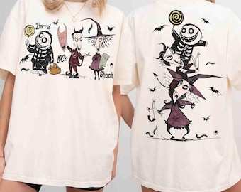 Two-sided The Nightmare Before Christmas Lock Shock Barrel Disney Halloween Shirt, Oogie Boogie Bash Jack Skellington Sally, Trick Or Treat