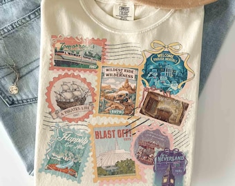 Comfort Colors Disney Theme Park Stamp Retro Shirt, Vintage Wildest Ride Happily Ever After Land Tee, WDW Castle Family Trip Matching Shirts