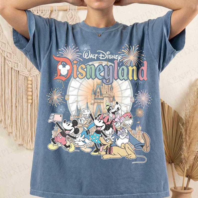 Vintage Disneyland Comfort Colors-skjorta, Disneyland Resort, Retro Vintage Disney-skjorta, Disney-familjematchskjorta, Disneyworld-skjorta bild 1
