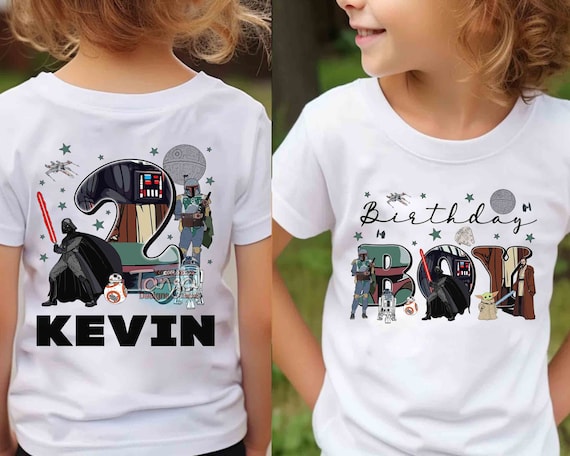 Nombre personalizado Edad Star Wars Cumpleanos Nino Nina Camiseta para ninos Camiseta personalizada de Star Wars Darth Vader Boba Fett Viaje familiar a Disneyland 2024 Etsy Espana
