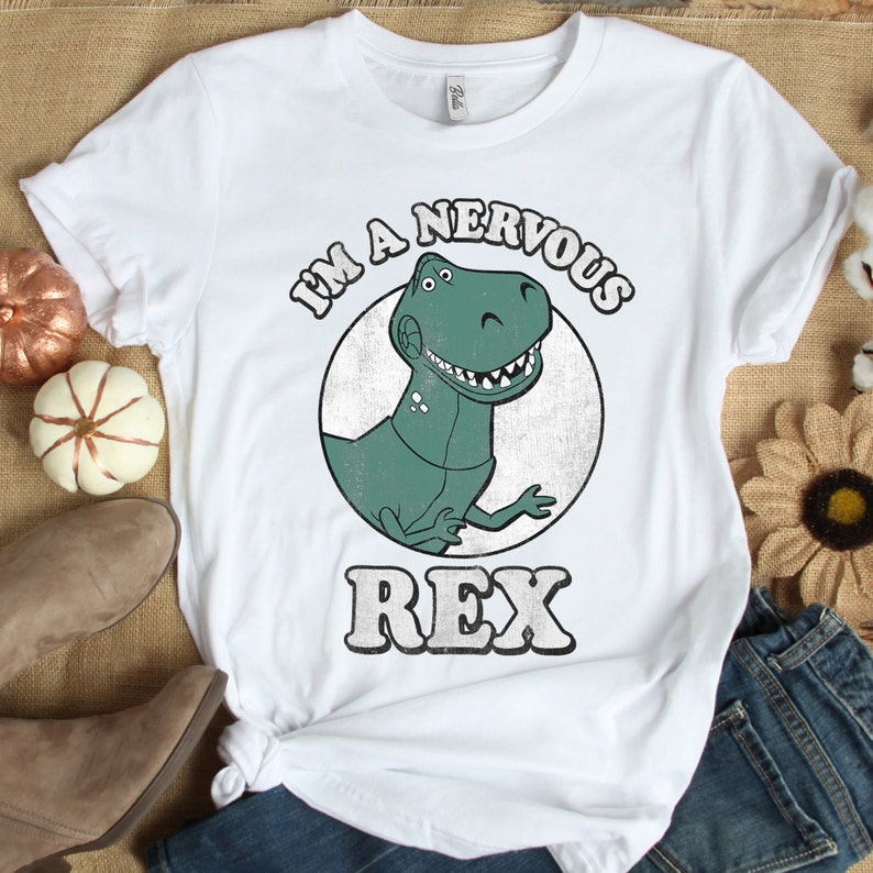 LEVLO Pixar Rex Dinosaurier Kosmetiktasche – „I'm A Nervous Rex“ Motiv, 23x17 Cm, Aus Baumwoll-Leinen