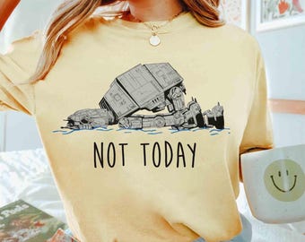 面白いAT-ATウォーカー「今日はダメ」Tシャツ、スターウォーズデー2026 Tシャツ、ハリウッドスタジオ、ギャラクシーズエッジ、ウォルトディズニーワールド家族旅行