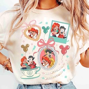 Coquette Bows Watercolor Couple Roxanne & Max Shirts, Disney A Goofy Movie Tee, Disney Honeymoon Trip, WDW Disneyland Holiday 2025 Gift