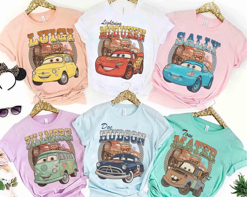 Vintage Tow Mater Shirt, Radiator Springs Disney Cars Comfort Colors T-Shirt, Disney Pixar Cars Passendes Shirt, Familienausflug Grafik-T-Shirt Geschenk Bild 2