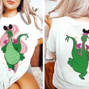 Two-Sided Pete&#39;s Dragon With Mickey Hat T-shirt, Disney Elliott The Dragon Mickey Balloons Tee, Disneyland Family Holiday Vacation 2025 Trip