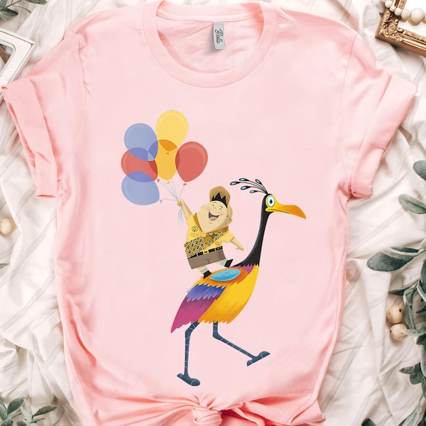 Disney Pixar Up Russell Balloons On Kevin T-shirt, Magic Kingdom Unisex T-shirt Family Birthday Gift Adult Kid Toddler Tee