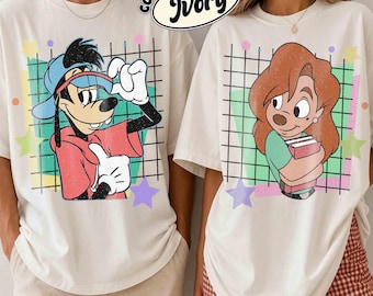 Retro 90s A Goofy Movie His Roxanne And Her Max Goofy T-shirt, Disney Couples Valentine's Day Matching Tee Disneyland Vacation WDW Trip Gift