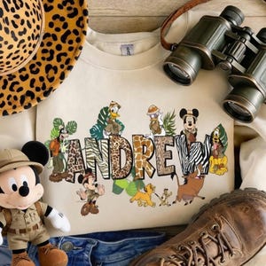 Custom Name Animal Kingdom T-shirt, Personalized Disney Mickey and Friends Lion King Matching Tee, Kids Disneyland Holiday Family Trip Gift