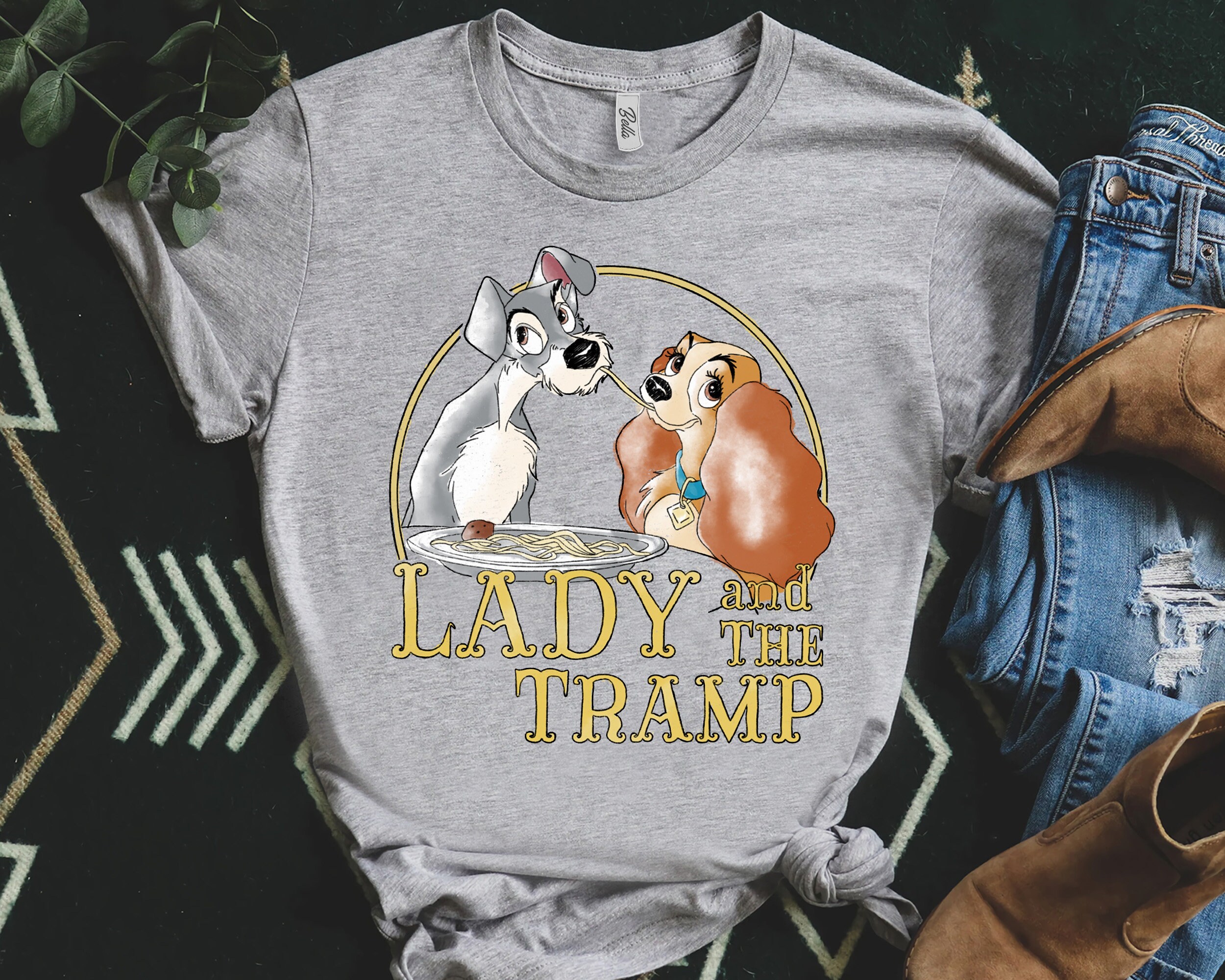 Retro Disney the Lady and the Tramp Eating Spaghetti Vintage