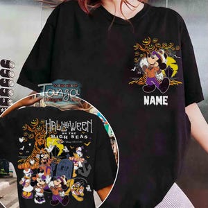 Personalized Mickey & Friends Halloween On The High Seas T-shirt, Disney Wish Fantasy Magic Wonder 2025 Tee, Family Halloween Cruise Trip