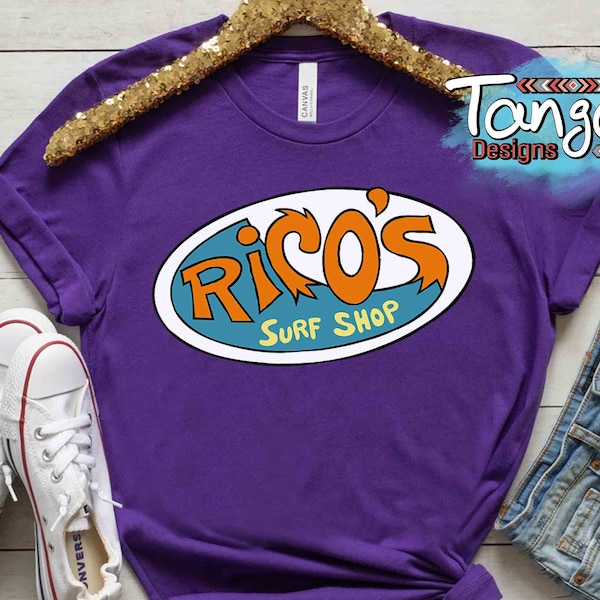 Disney Hannah Montana Rico’s Surf Shop Logo Shirt, WDW Magic Kingdom Disneyland Family Vacation Holiday Gift