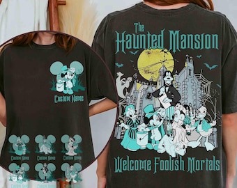 Disney Castle Haunted Mansion Mickey and Friends T-shirt, Madame Leota Hatbox Ghost Halloween Tee, Mickey&#39;s Not So Scary Party Family Trip