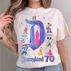 Disneyland 70th Anniversary Shirt, Mickey Minnie 70 Years Of Magic Shirt, Disneyland Happiest Place On Earth Shirt, Family Vacation Trip