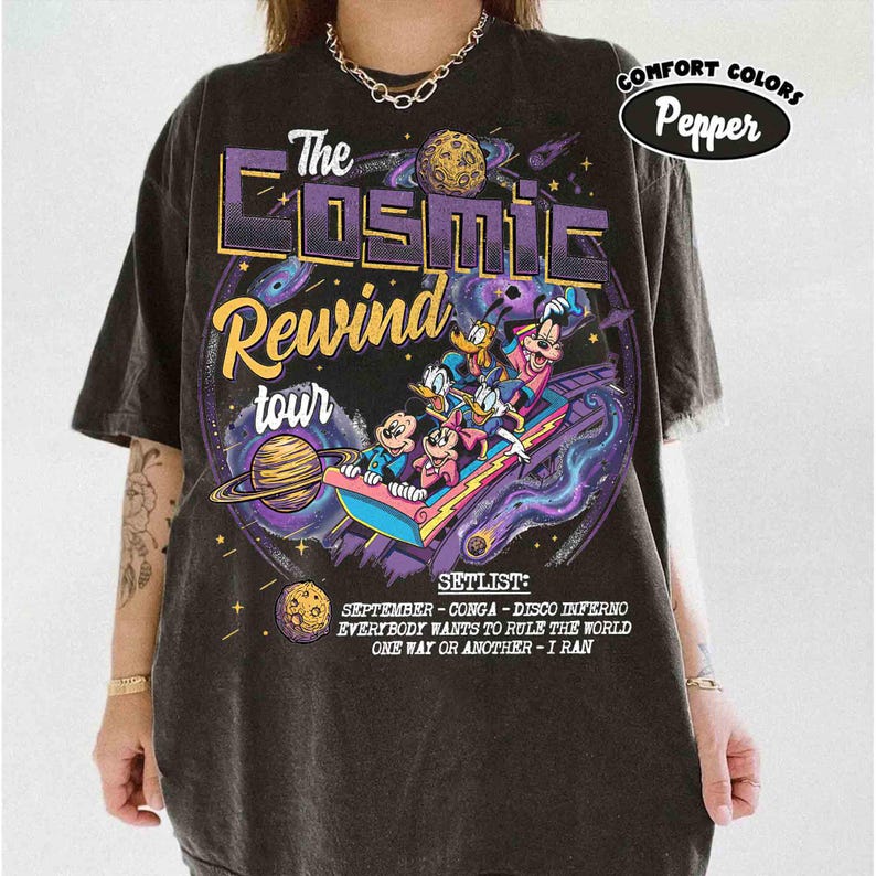 Comfort Color Mickey & Friends Guardians Of The Galaxy Cosmic Rewind Shirt, Disney Ride Team Matching Tee, Epcot Center Family 2026 Trip image 1