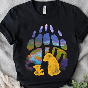 Disney Brother Bear Kenai Koda Paw Silhouette Retro Shirt, Magic Kingdom Trip Unisex T-shirt Family Birthday Gift Adult Kid Toddler Tee