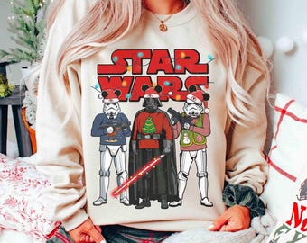 Pijama navideño de Stormtrooper de Darth Vader de Star Wars, camiseta navideña de personajes de Star Wars, regalo familiar de Galaxy's Edge Hollywood Studios