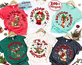 Personalized Disney Mickey & Friends Birthday Christmas Light Shirt, Custom All Characters Disneyland Xmas Tee, Best Birthday Ever Gifts