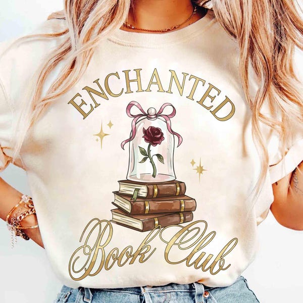 Belle Princess Enchanted Book Club Shirt, Beauty and The Beast Enchanted Rose Tee, Disney Fairytale Shirt, Disneyland Family Trip Outfit