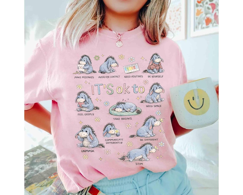 Cute Eeyore It’s Ok To Be Different Autism Goose Shirt, Autism Acceptance Winnie The Pooh Tee, Special Education Teacher Tee, Neurodiversity image 5