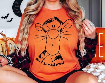 Don’t Be Ridiculous Cute Tigger Portrait Sketch T-shirt, Disney Winnie The Pooh And Friends Tee, Magic Kingdom Family Vacation Holiday Gift