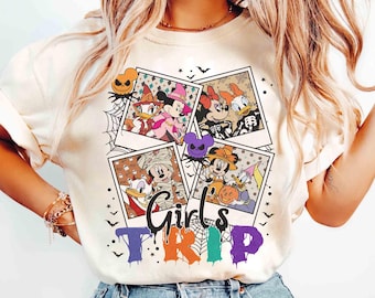 Vintage Minnie Daisy Halloween Girl Trip Shirt, Disney Mickey's Not So Scary Party Tee, Halloween Matching Tee, Disneyland With Besties Tee