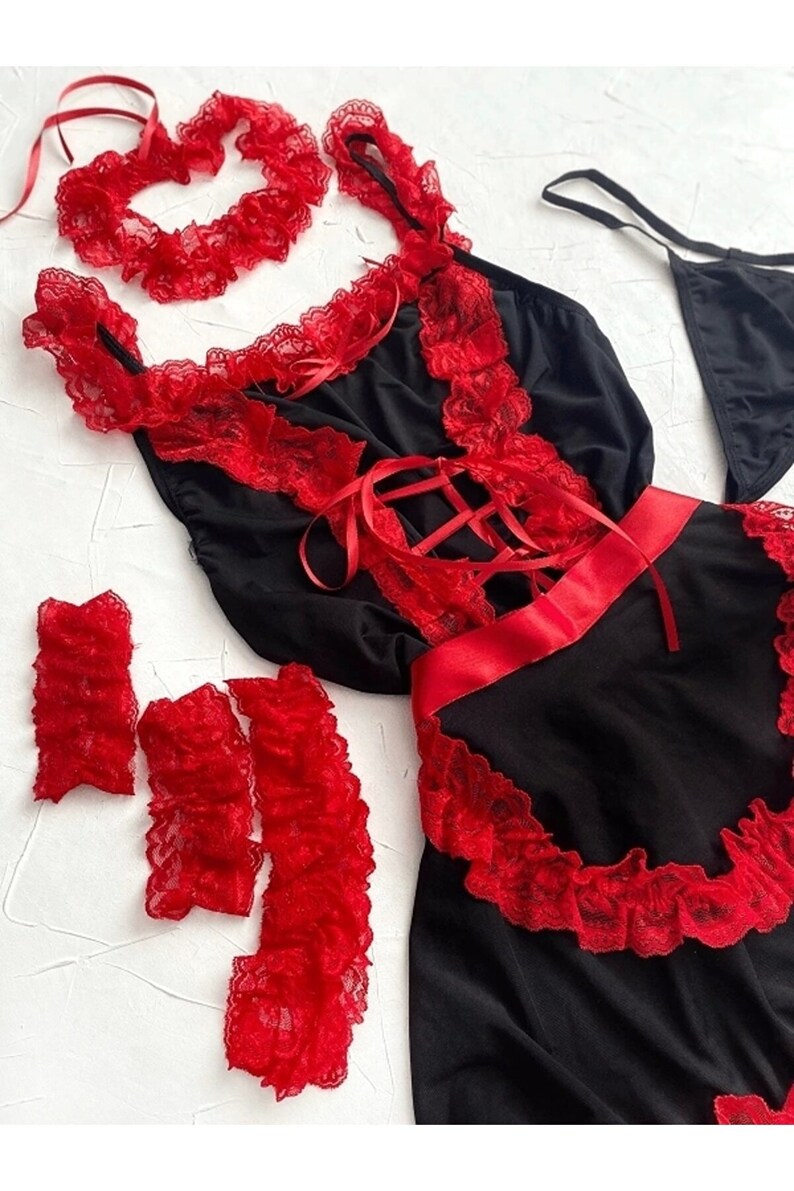 French Maid Exotic Costume Maid Cosplay Costumefantasy Etsy