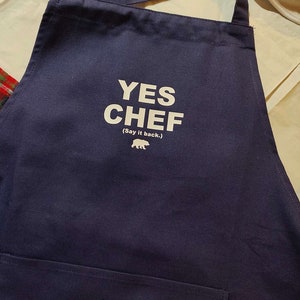 Yes Chef Apron, The Bear TV Show FX, Fun Gifts, Funny Aprons, TV Show Apron