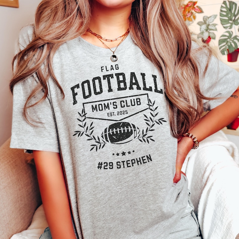 Personalized Flag Football Mama T-Shirt, Flag Football Mom Shirt, Flag Football Mom Gift, Girl Mom Life Shirt, Gift for Girl Mama, Team Mom bild 10
