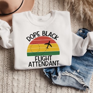 Flight Attendant Sweatshirt, Flight Gift Crewneck for Black Flight Attendant, Gift for Airplane Life, New Air Crew Top, Gift for Fly Crew