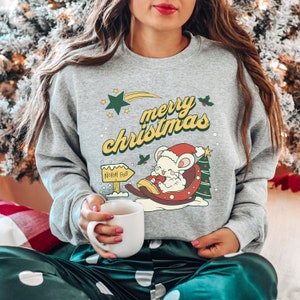 Christmas Sweatshirt Women, Holiday Sweater, Merry Christmas Sweatshirt, Christmas Crewneck, Christmas Gift, Winter Shirt