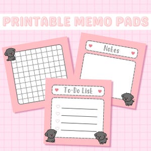 Kawaii Printable Memo Sheets, Cute Memo Pads Digital Download, Kawaii ...