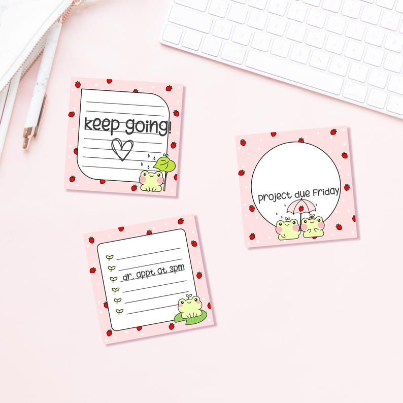 Kawaii Printable Froggy Memo Pad, Memo Sheets Digital Download, Kawaii ...