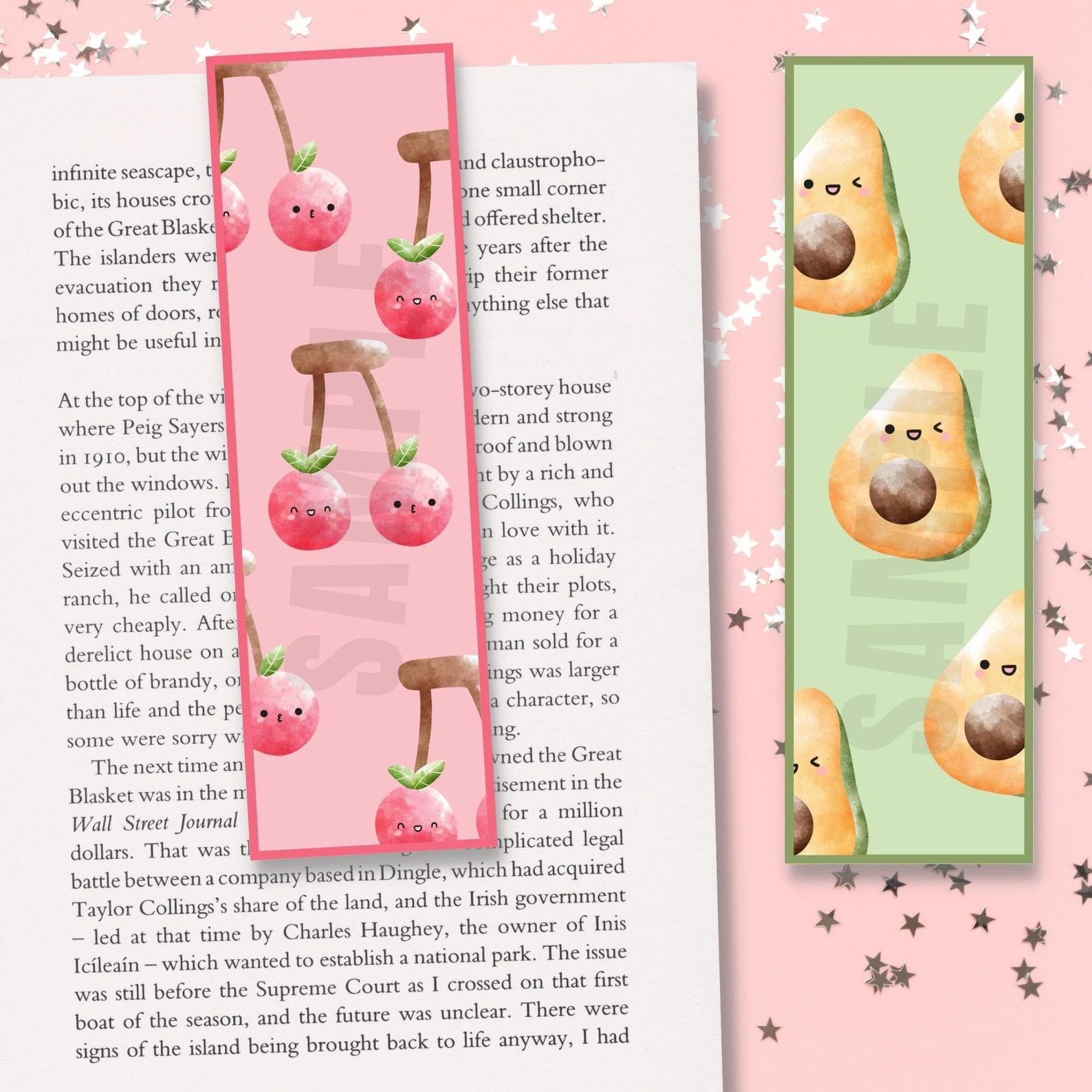 Kawaii Printable Bookmarks, 5 Fruits Bookmarks Digital Download, Kawaii ...