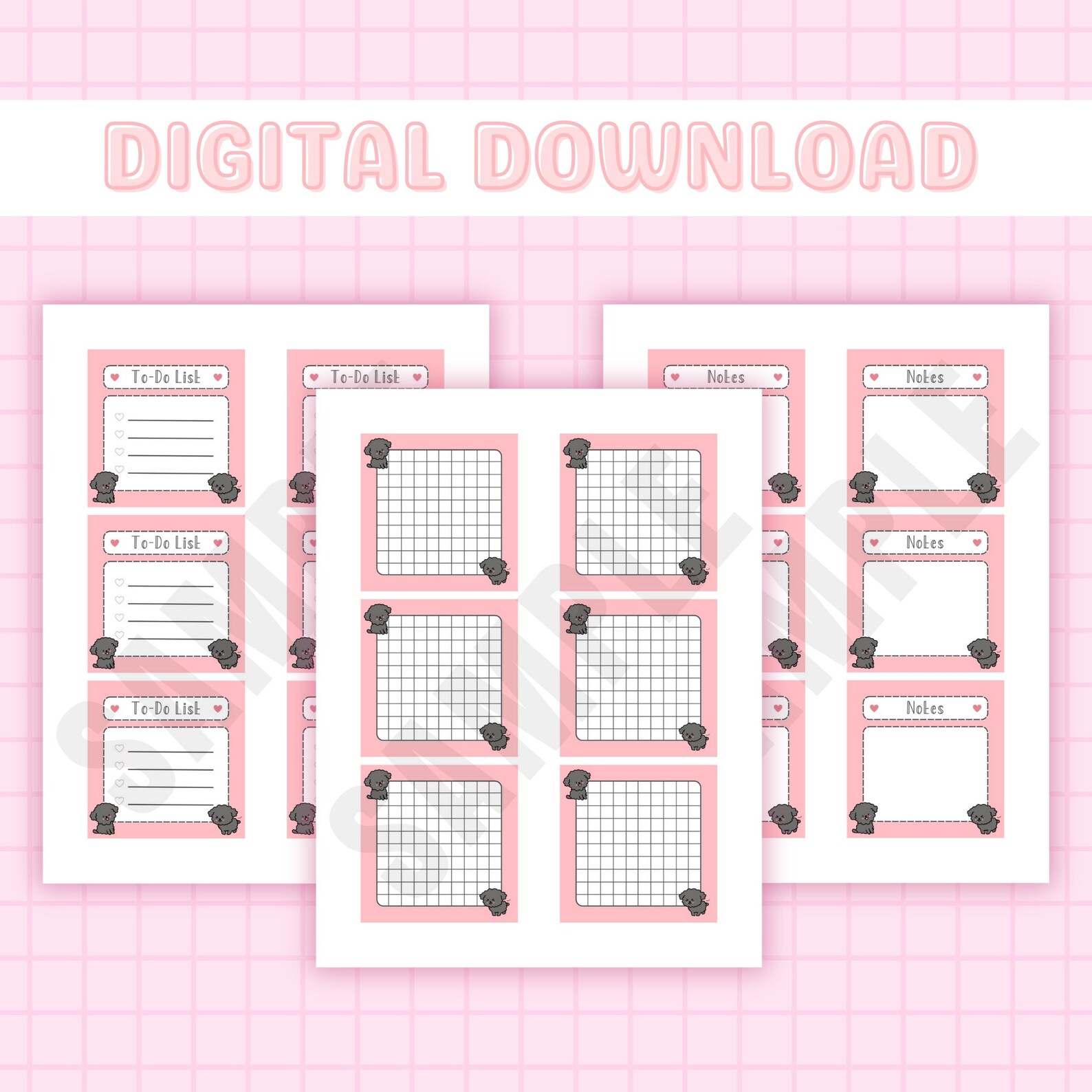 Kawaii Printable Memo Sheets, Cute Memo Pads Digital Download, Kawaii ...
