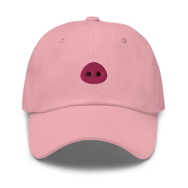 Pig Snout Hat - Embroidered Cotton Cap